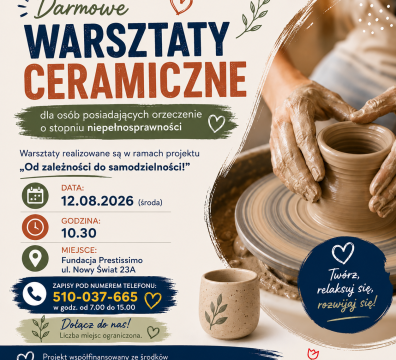 plakat o warsztatch ceramicznych dobry - 04.08.2026